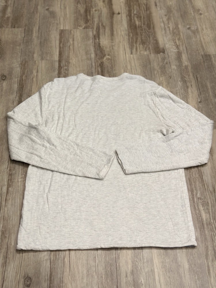 Faherty Men’s Cloud Reversible Crew Long Sleeve Ivory Light blue Heather Sz L