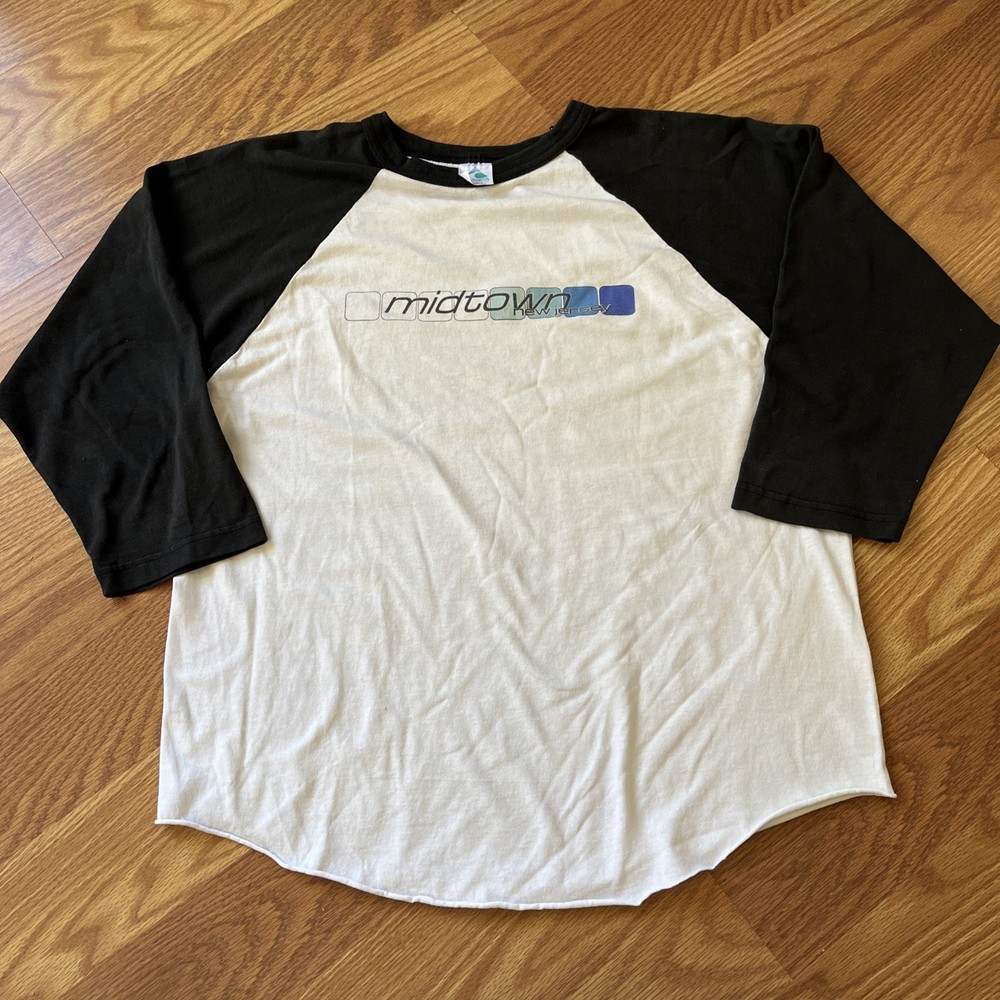 RARE Midtown New Jersey Large Band baseball T-Shirt / 2002 EMO VINTAGE Y2K