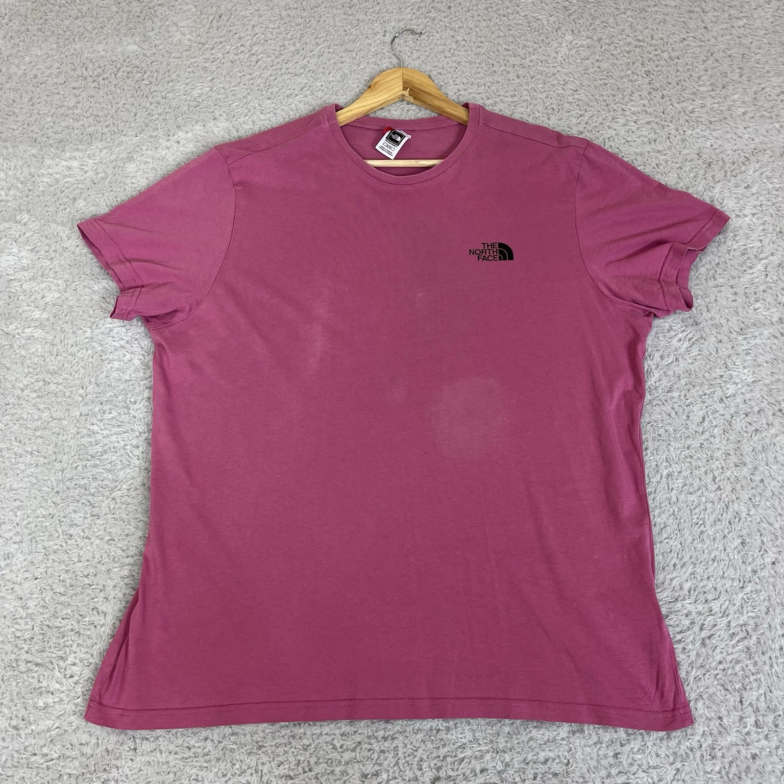 The North Face T Shirt Mens 2XL Pink Logo Short Sleeve Outdoors Hiking Walking gallery