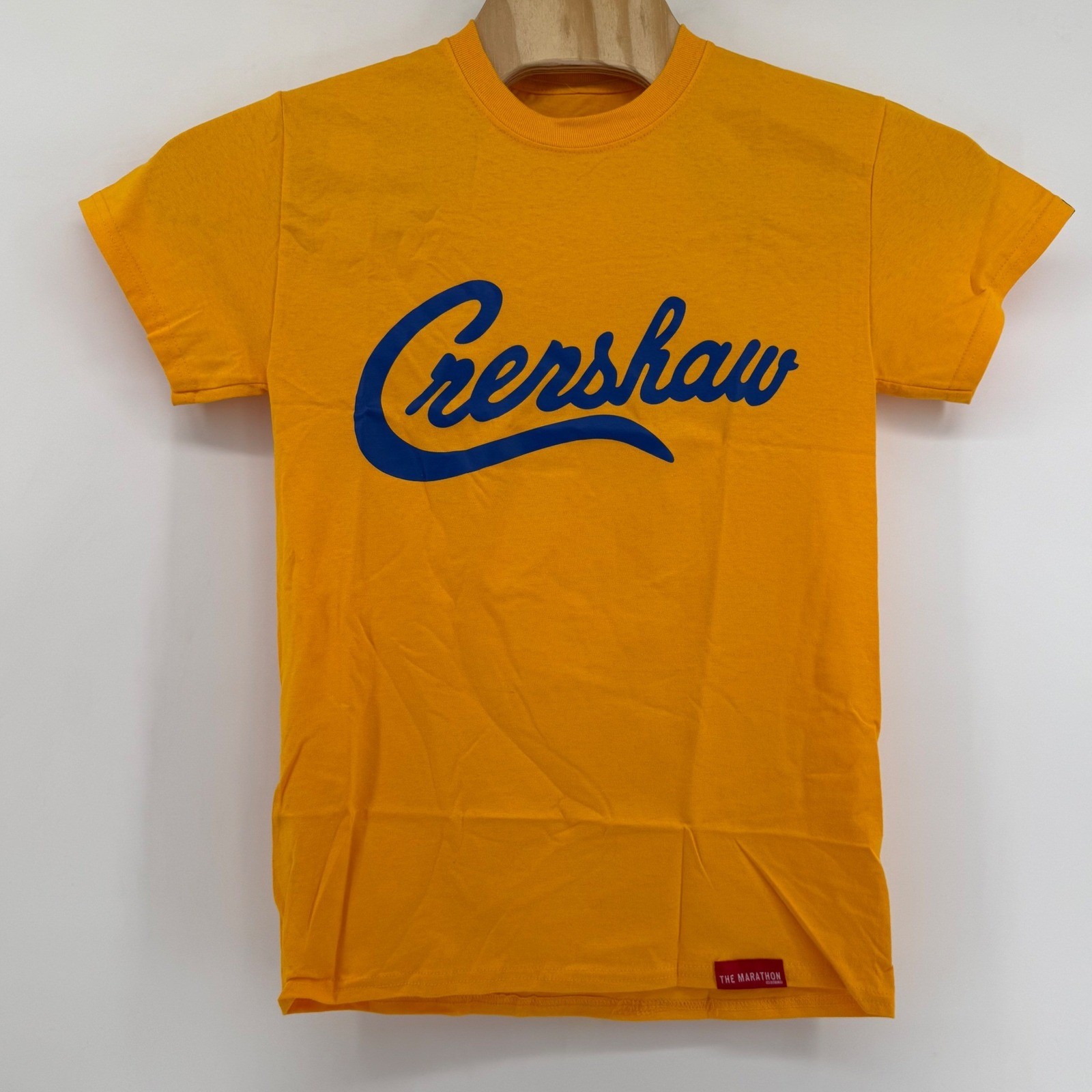 NWT The Marathon Clothing Crenshaw Tee Yellow Blue Short Sleeve Small TMC gallery