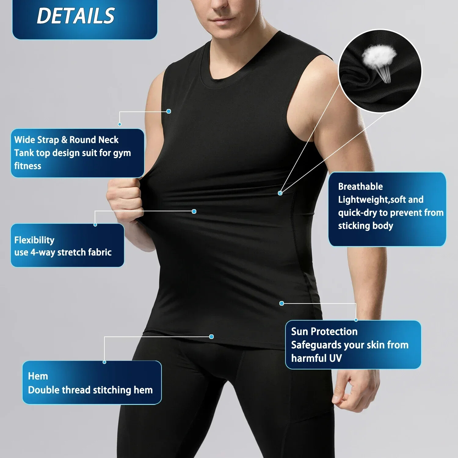 Men's Workout Tank Tops Sleeveless Gym Bodybuilding Fitness Muscle Tee Shirts gallery