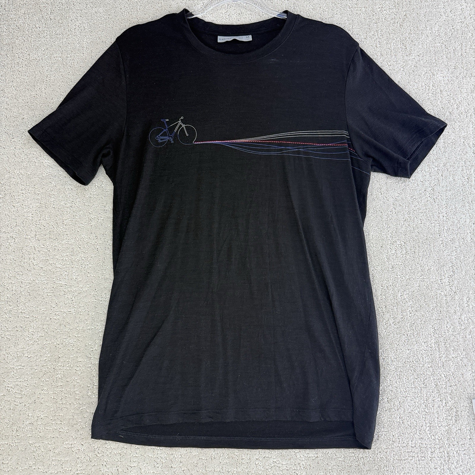 Icebreaker Merino Wool Graphic Bicycle T Shirt Black Size M Men’s Cycling gallery