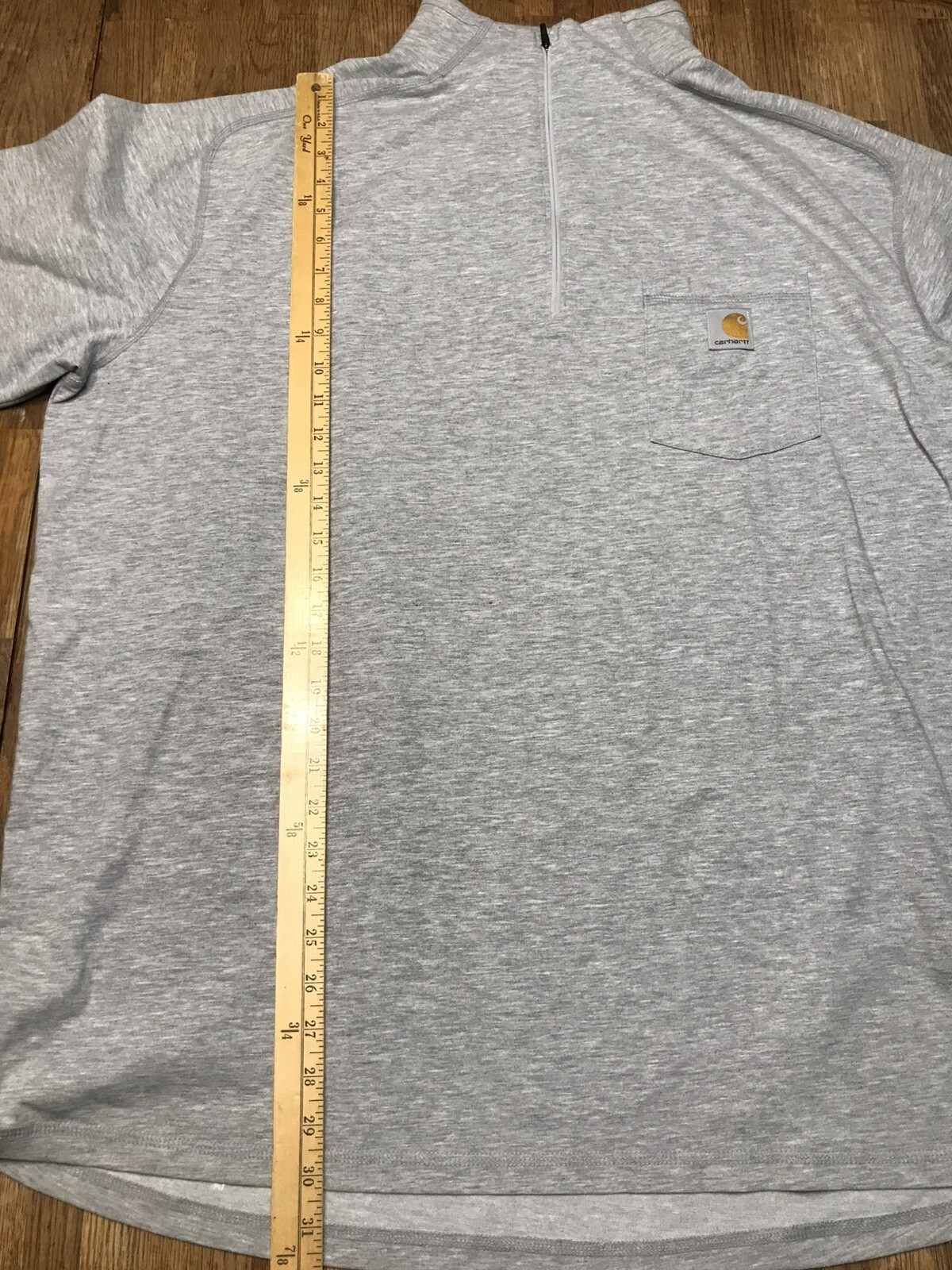 CARHARTT FORCE Men’s Long Sleeve Pullover 2XL Gray 1/4 Zip Neck Shirt Jacket EUC gallery