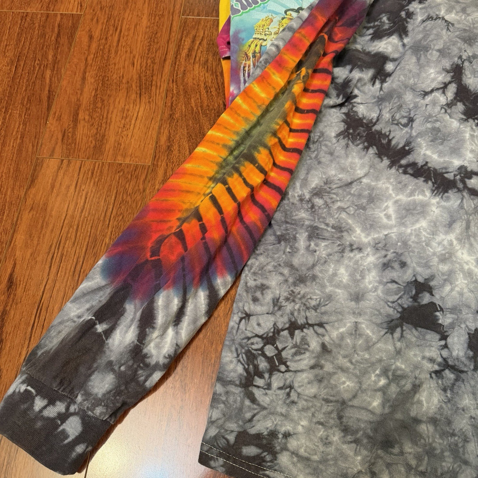 Mixed Tie-Dye Shirt Lot Of 4 100% Cotton 3 Long Sleeve Spiral Jimi Hendrix gallery