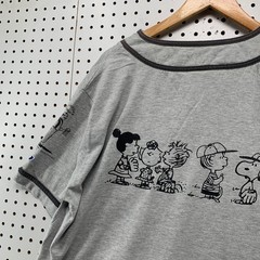 Vintage Rawlings Peanuts Baseball Jersey Mens XL Grey 90s Snoopy Charlie Brown