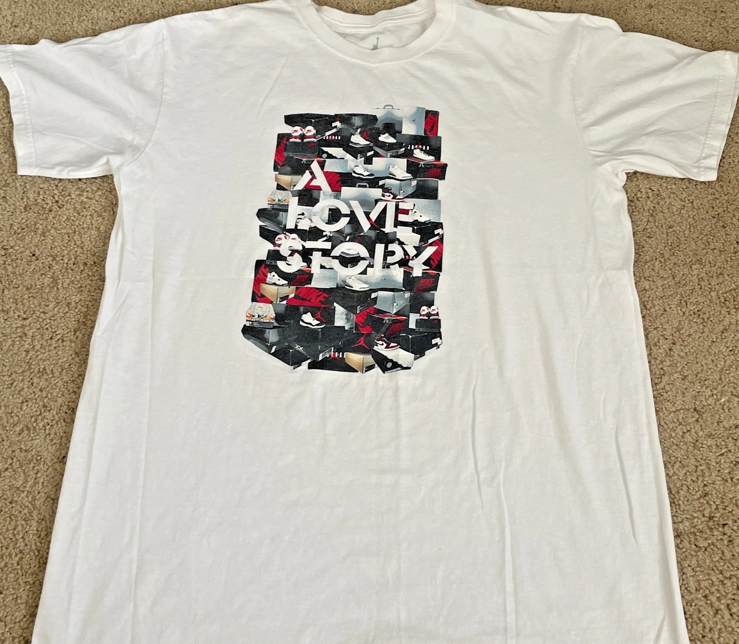 Air Jordan Retro Shoe History T-Shirt Nike Large 2006 White MICHAEL JORDAN RARE gallery