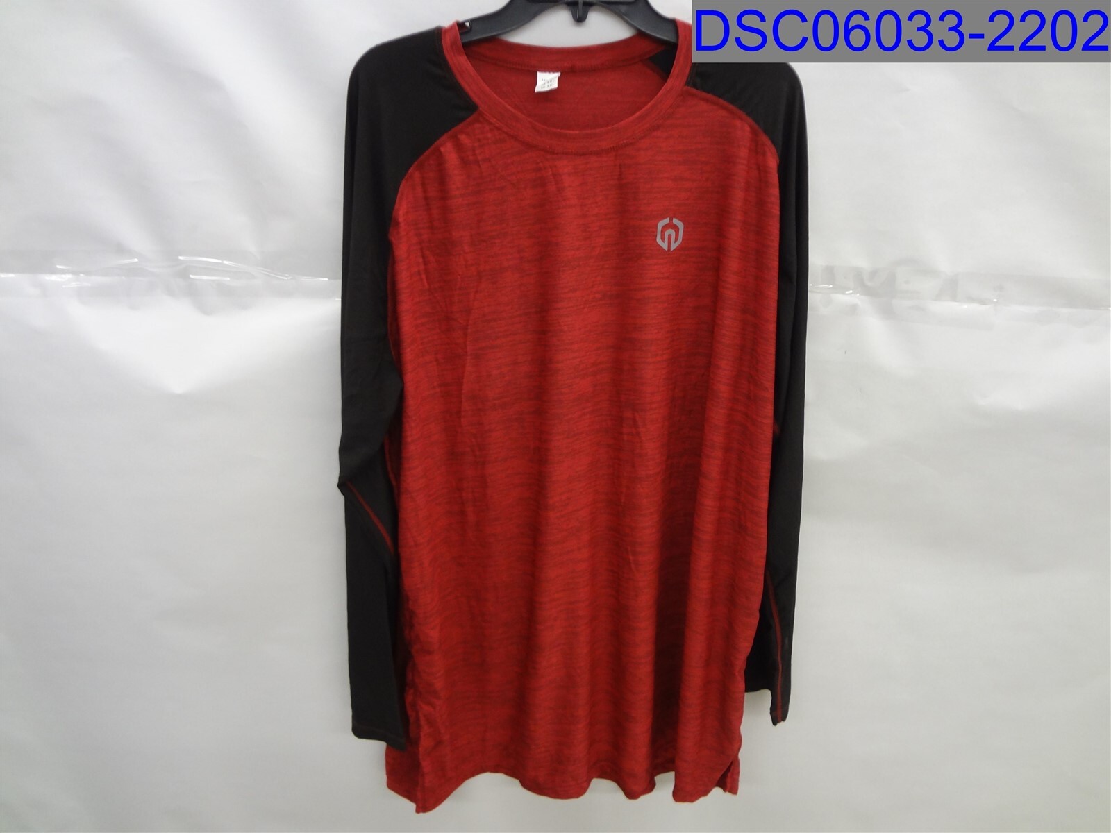 Neleus Mens 3XL Red and Gray Long Sleeve Shirts With Black Sleeves Pack of 2 gallery