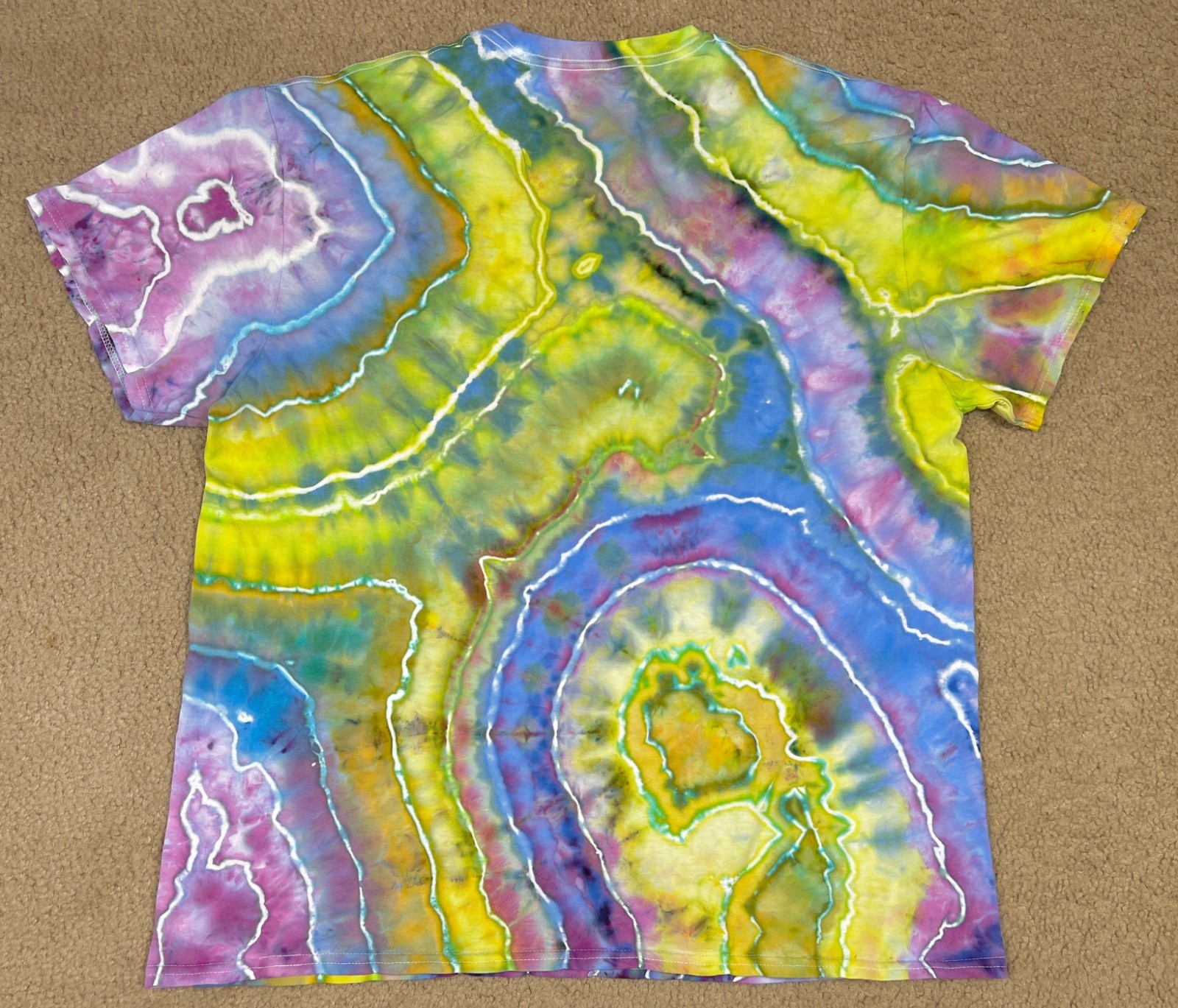 Handmade Ice Tie Dye T-Shirt XL Mens Womens Soft Cotton Pastel Geode gallery