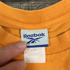 Vintage 90s Reebok Tshirt Orange Large USA Made Essential Sports Casual