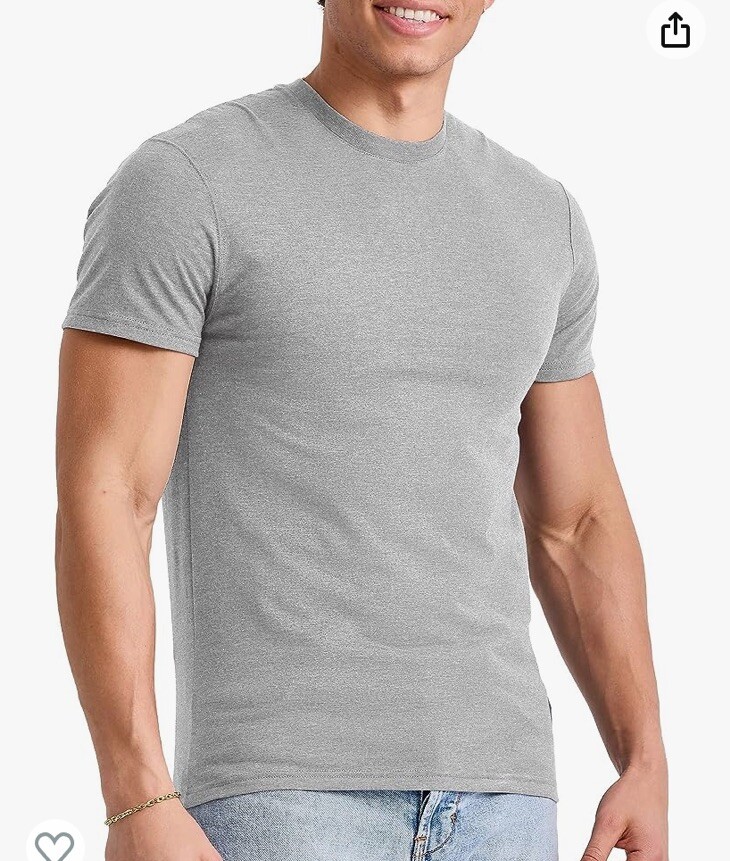 Mens 100% Cotton White T Shirts High Quality ,Gray Color Size X-large gallery