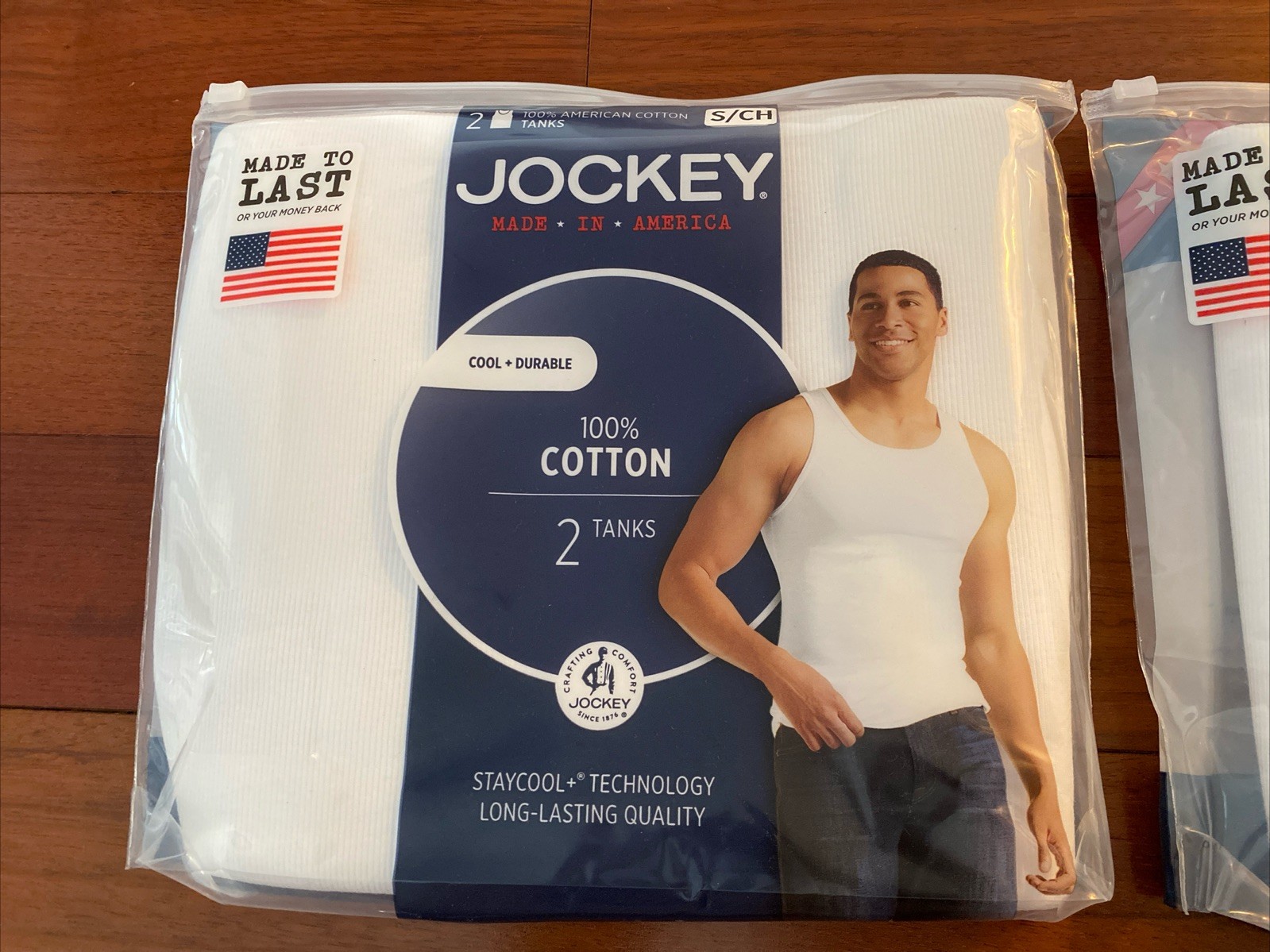 4 Pack Jockey Men's 100% Cotton Tanks Made in America Size Small New gallery