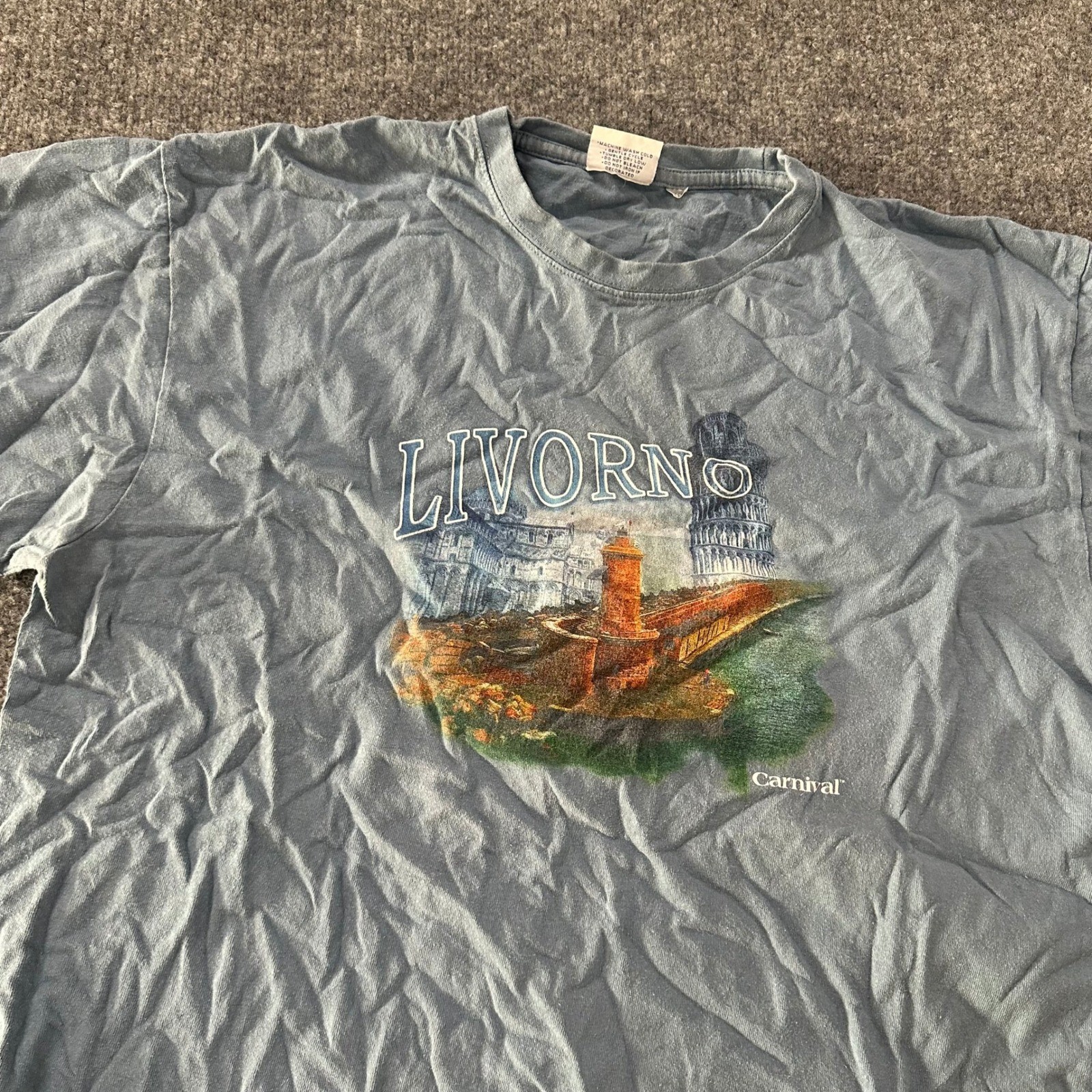 Carnival T-Shirt Mens Size XXXL Blue Livorno Italy Cruise Graphic Short Sleeve gallery