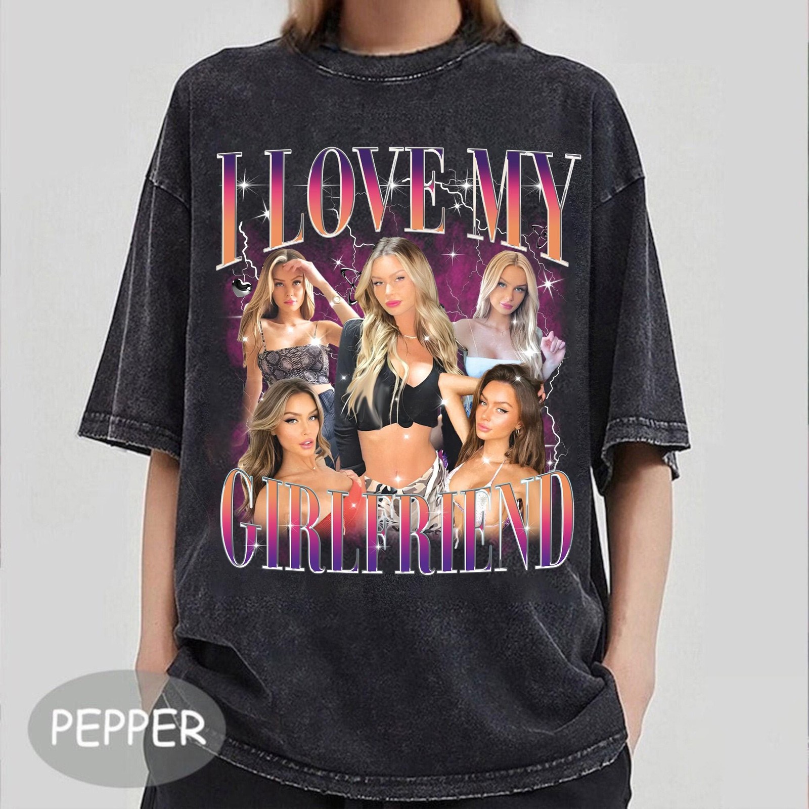 Custom Girlfriend Vintage Retro Bootleg Photo Shirt Valentine Gift Her gallery