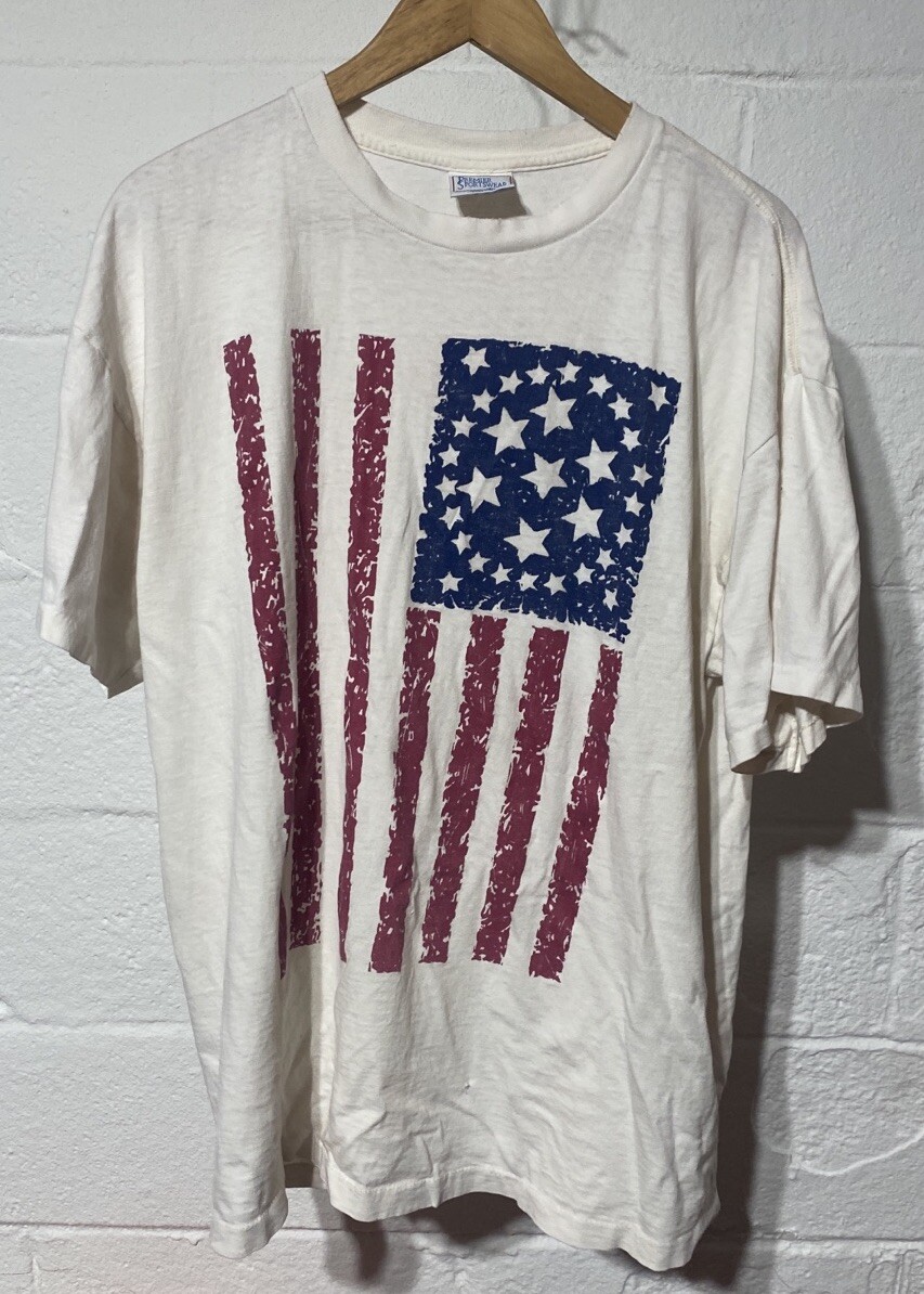 Vintage Premier Sportswear American Flag T-shirt Size XL
