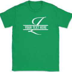 Letter Z Monogram Your Text Here Custom T-Shirt Personalized Family Gift Tee