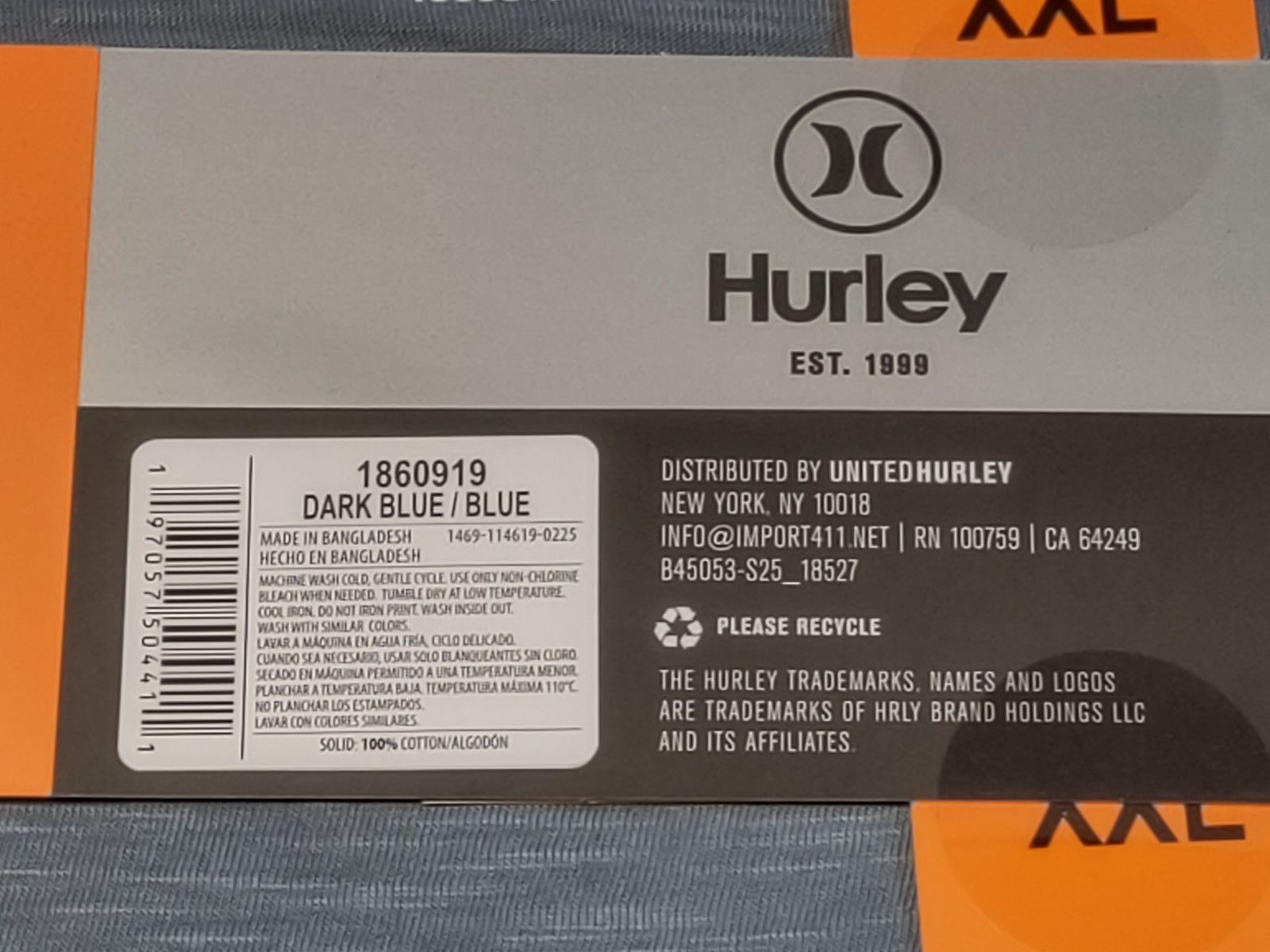 NWT - Hurley - 2 Pack Men's Graphic Tees - Dark & Light Blue - XXL gallery