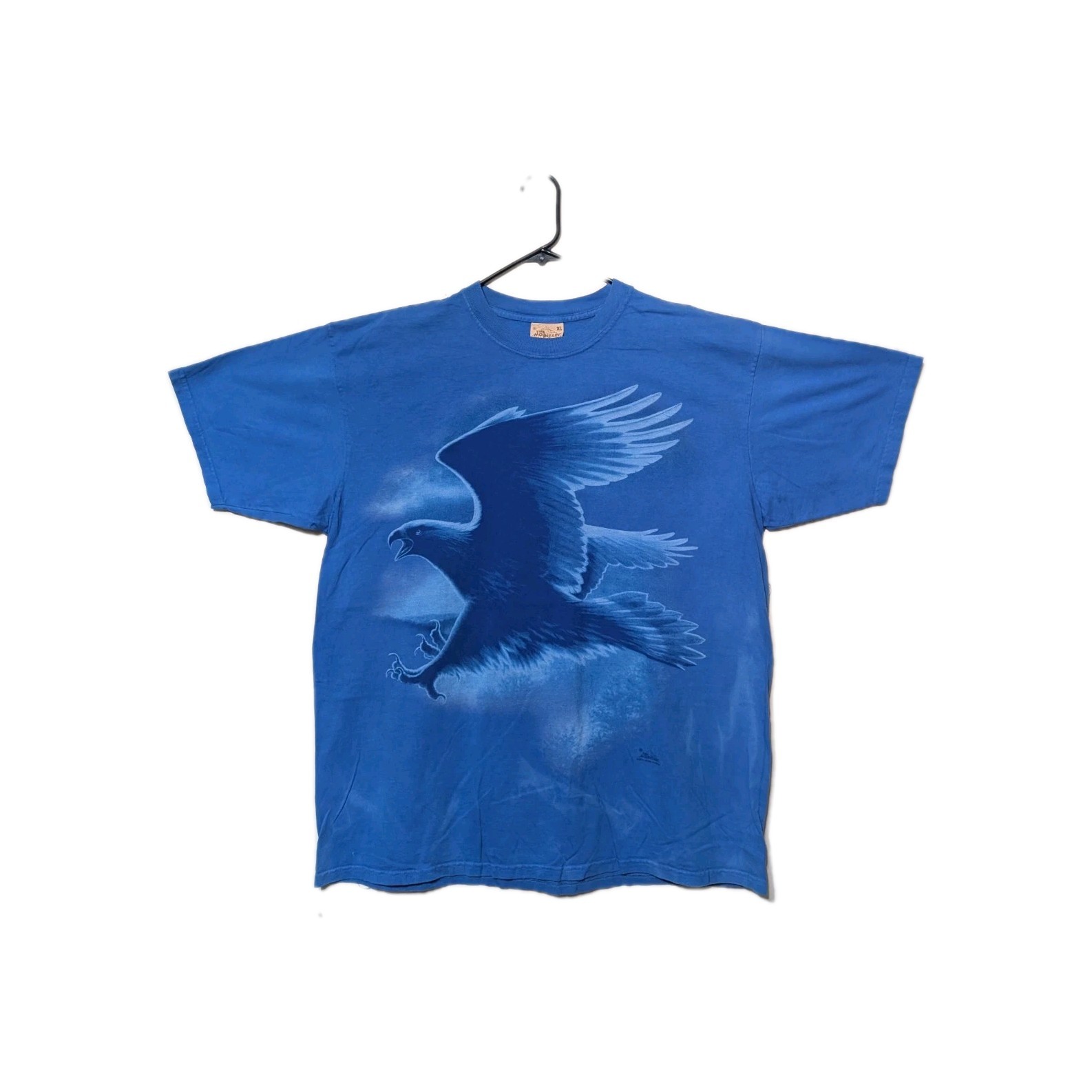 The Mountain Men's T-shirt Blue Bald Eagle Vintage Leather Tag XL #4033 EUC gallery