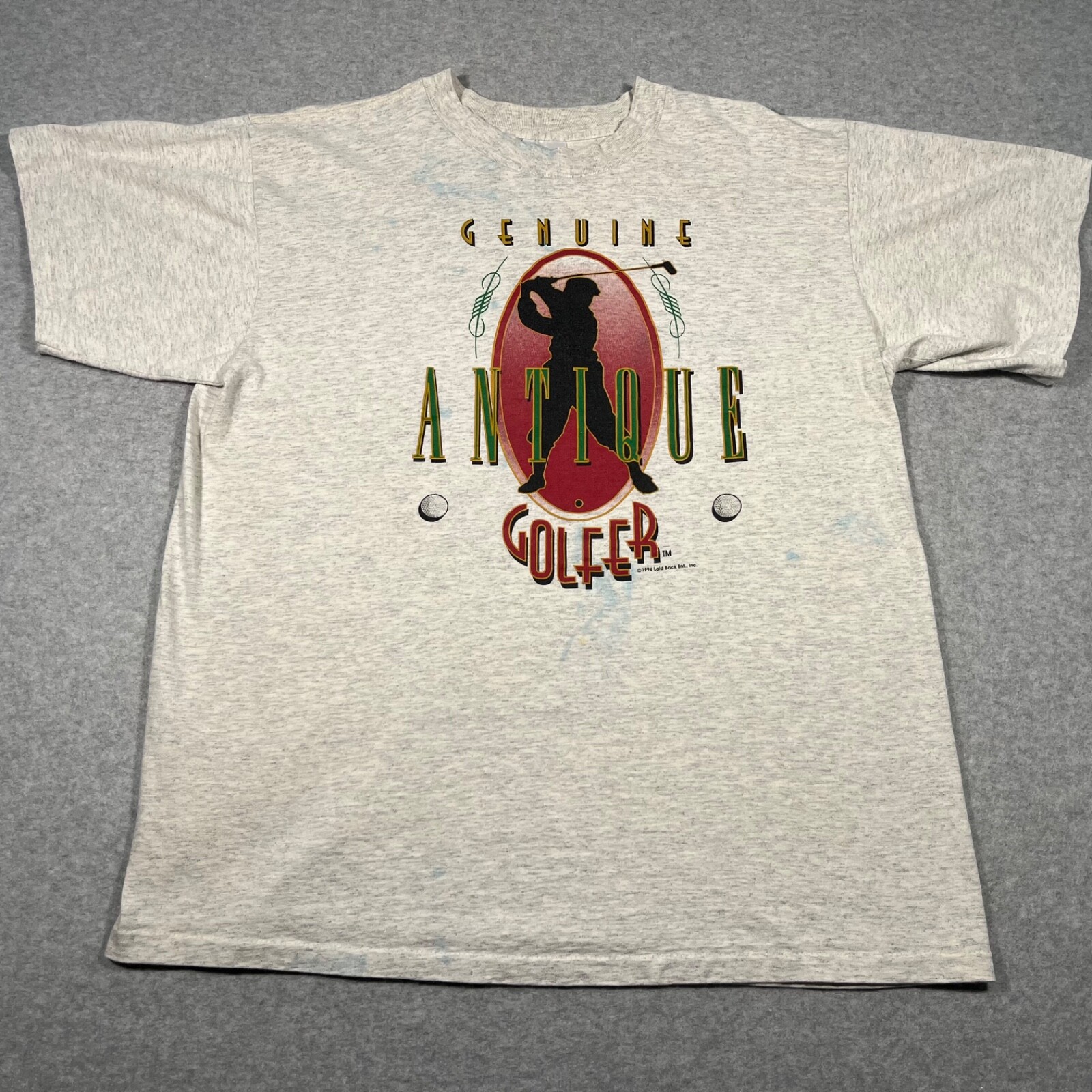 Vintage Golfer Shirt Adult Extra Large Gray Single Stitch Men 90s Antique Person gallery