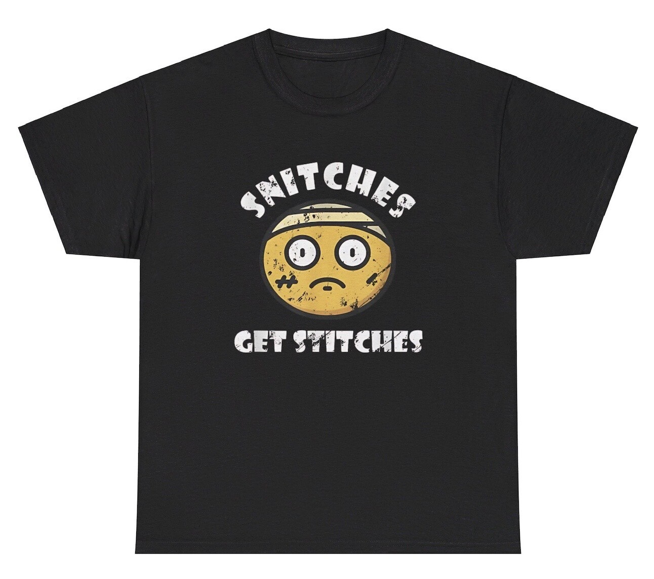 Snitches Get Stitches T Shirt Funny Quote Silly Gen Z Offensive Humor Tee gallery