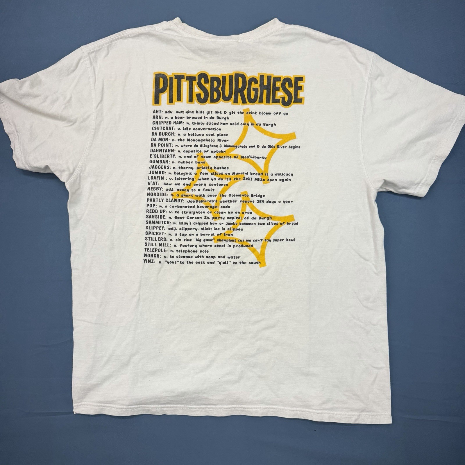Vtg Pittsburgh Slang T-shirt Mens XL Pittsburghese Pixburgh Travel White Ads gallery