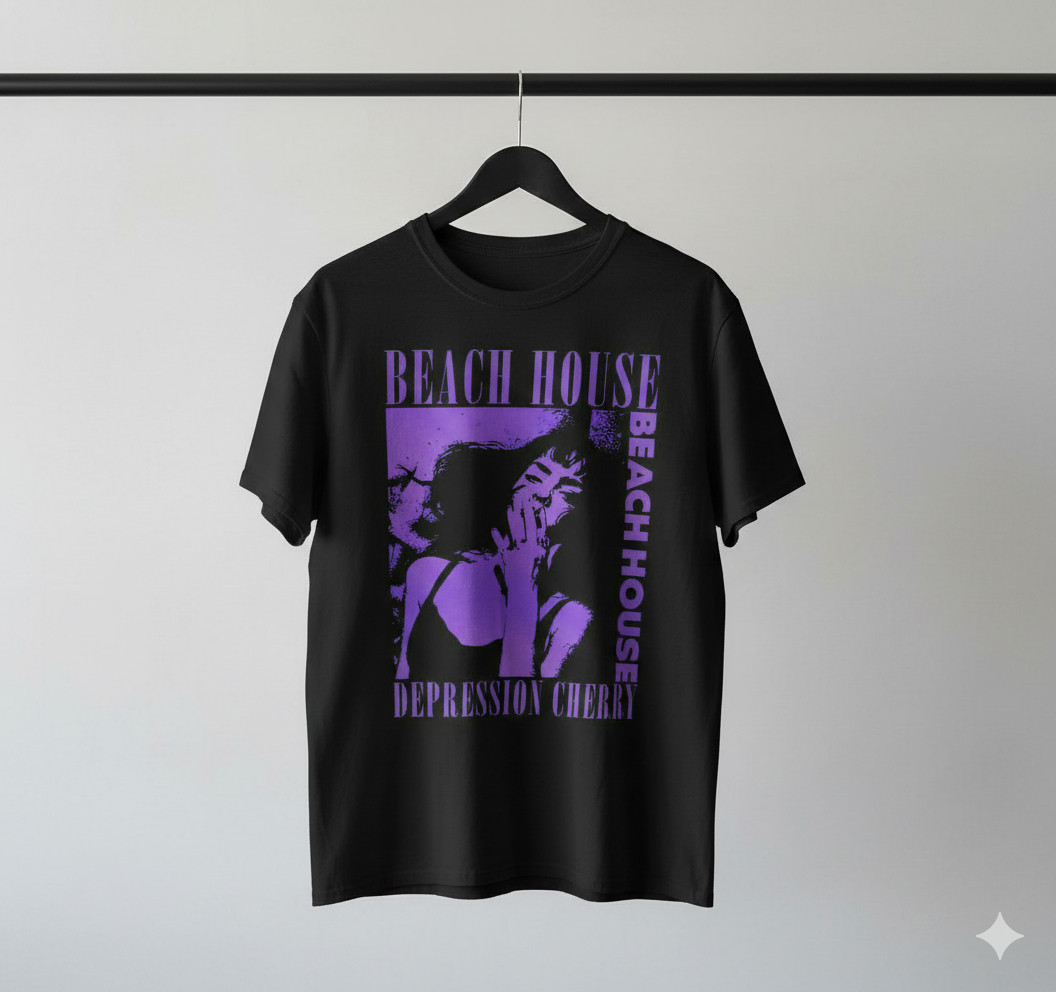 Beach House Depression Cherry Graphic T-Shirt Black Unisex Indie Tee - T332 gallery
