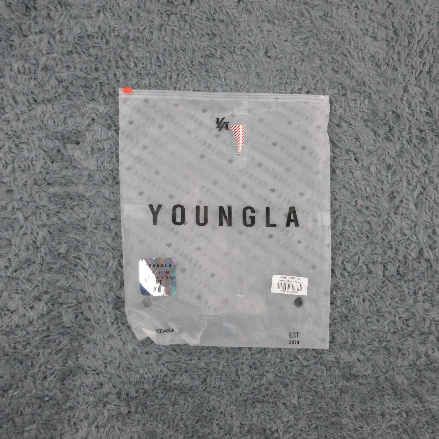 YoungLA Shirt Mens XL Gray Tagless Cotton Spandex Crewneck Logo Stretch NWT gallery