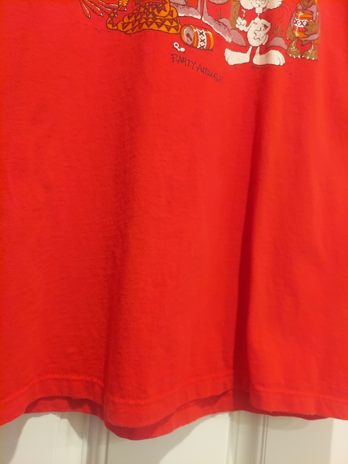 Vintage Stedman Single Stitch Shirt Houston Party Animals 80's USA Large Red gallery