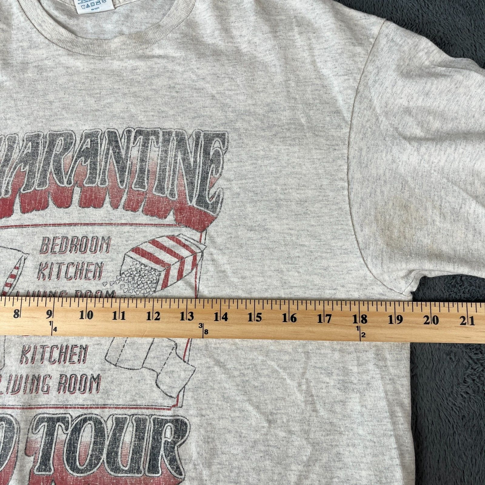 2020 Quarantine Tour T-Shirt Unisex Size Large Gray Covid Shirt Funny gallery