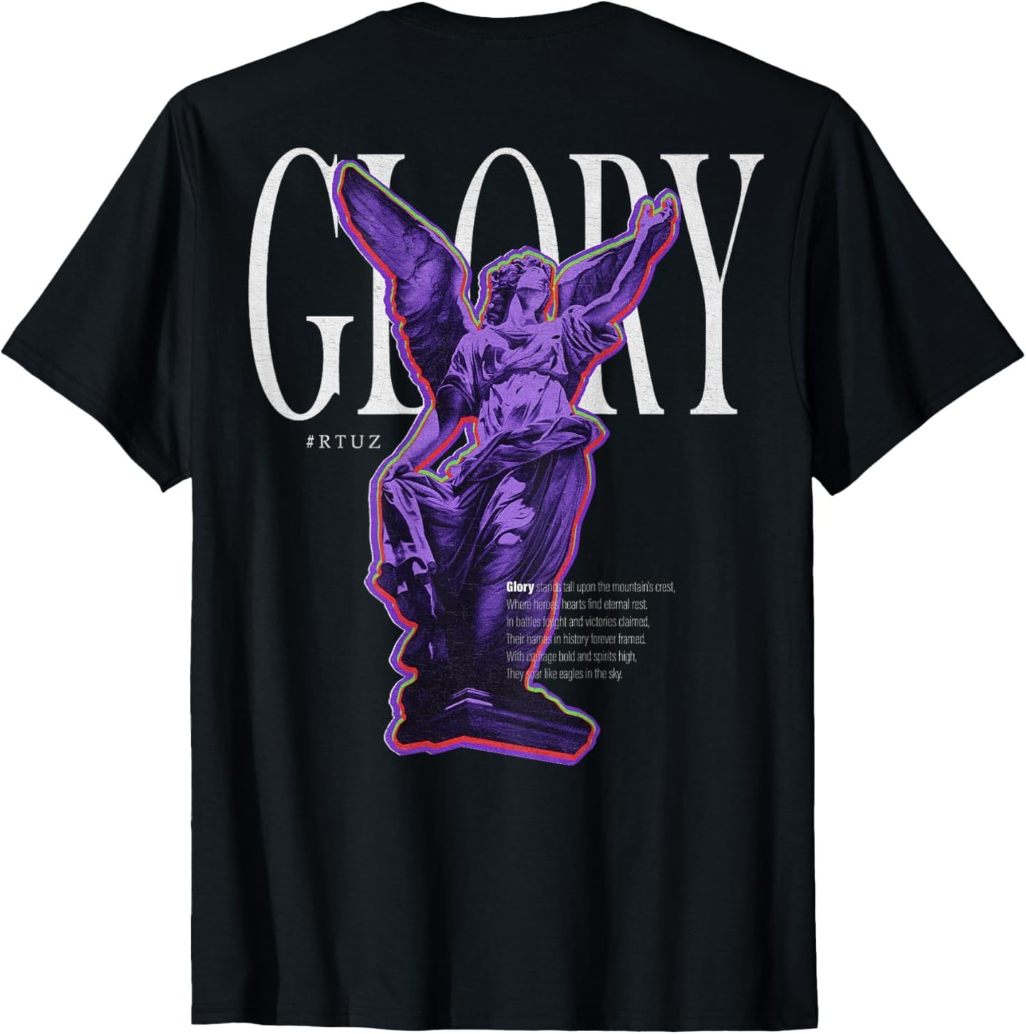 Modern hip hop vintage Angel urban back print streetwear T-Shirt