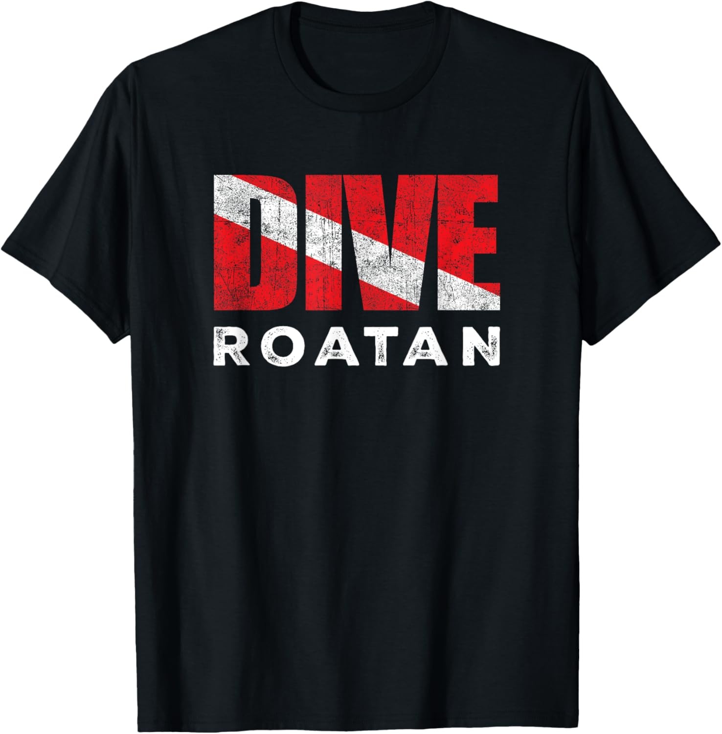 Retro Dive Roatan Scuba Diver Vintage Dive Flag Diving T-Shirt gallery