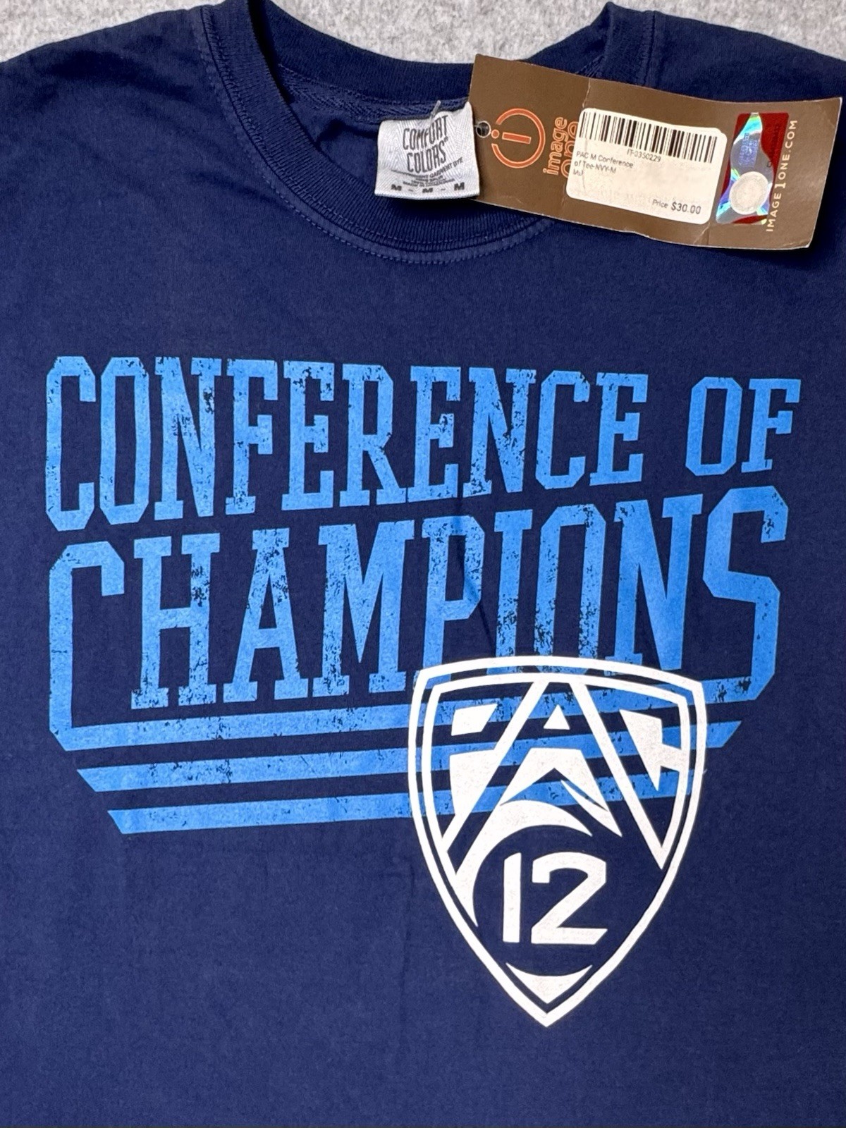 NCAA Pac 12 Men’s T-Shirt Comfort Colors Blue Tee Size Medium NWT gallery