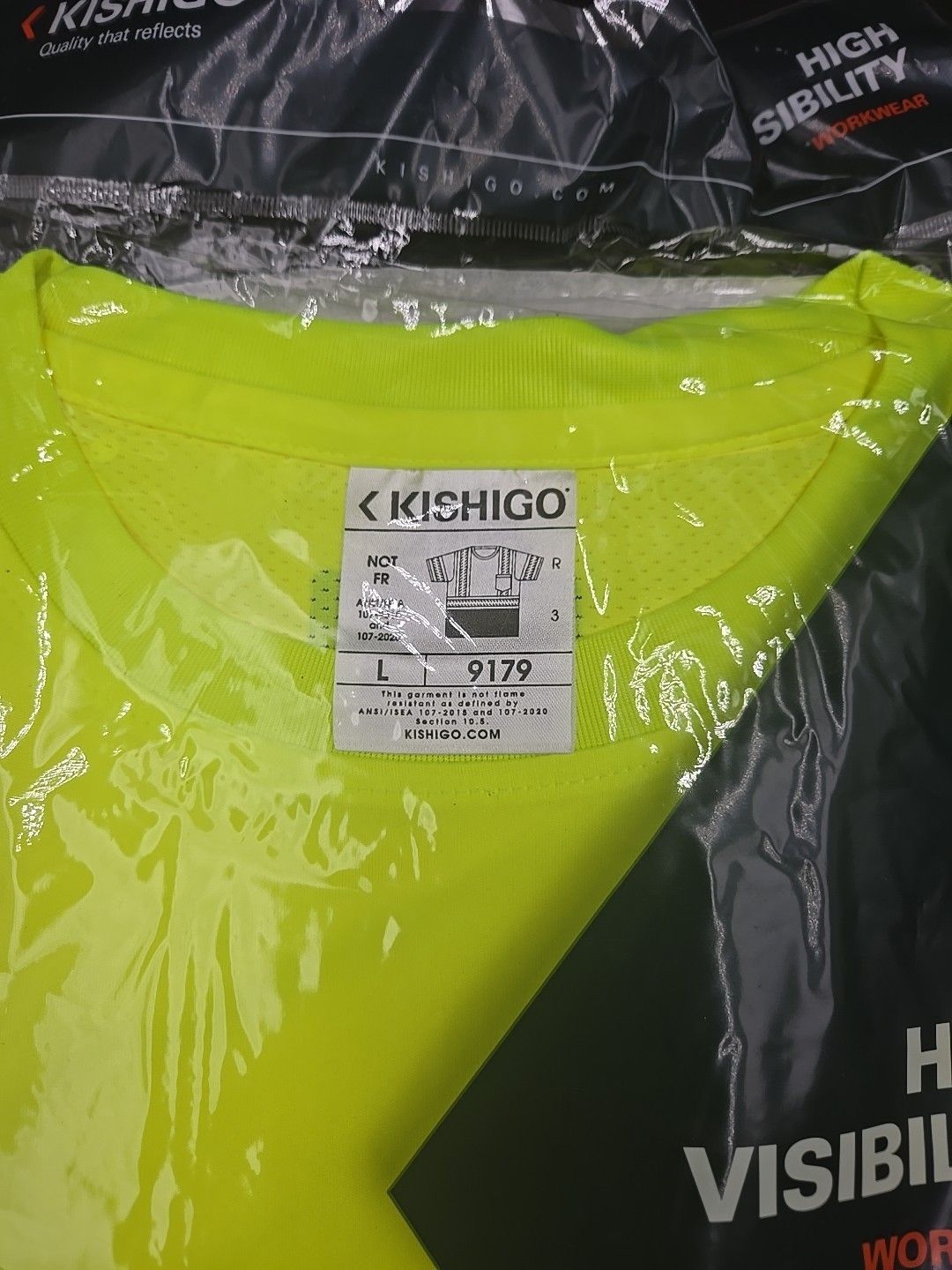 Kishigo 9179 Brilliant Series Type R Class 3 Black Bottom Safety ShirtNew HiVis gallery