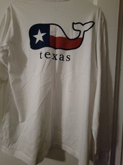 Vineyard Vines Texas Whale Pocket Graphic T-Shirt White Men’s M Crew Neck LS