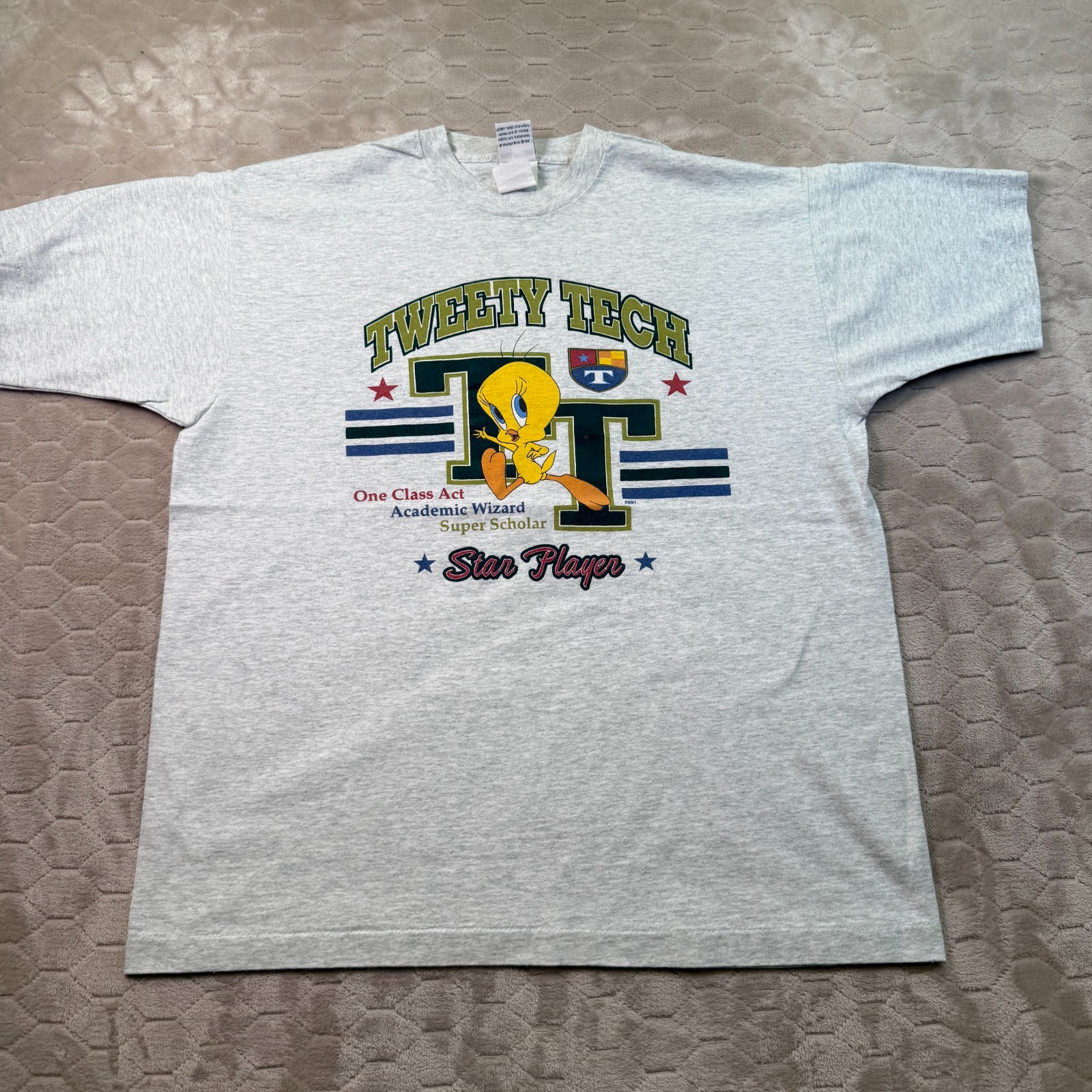 VTG 1997 Tweety Bird Tweety Tech Shirt Sz XL Single Stitch USA Made Warner Bros
