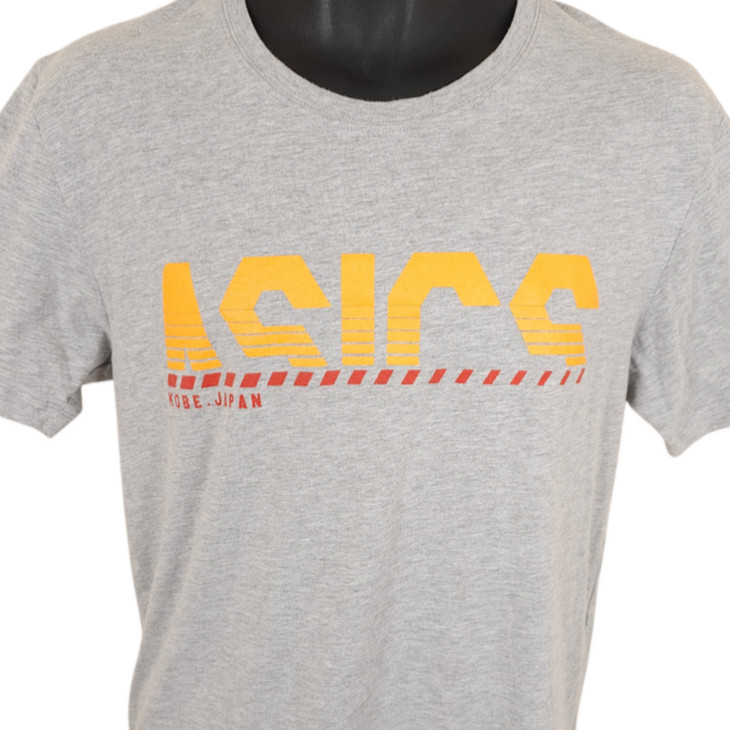 Asics T Shirt Mens Size Medium Gray Kobe Japan Headquarters Sportswear