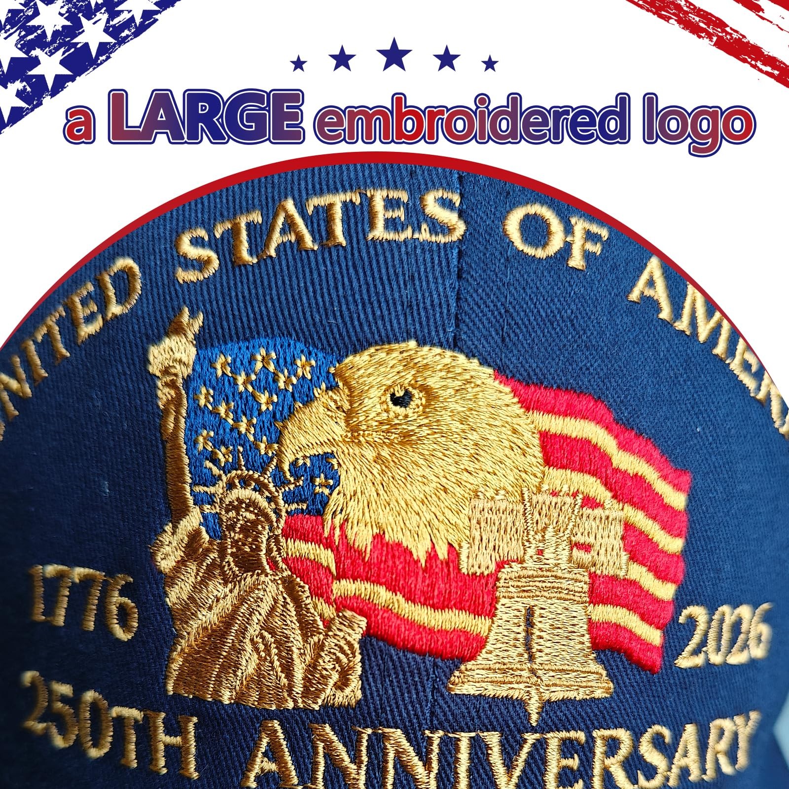 Embroidered United States 250th Anniversary Hat - 250 Years Anniversary USA T... gallery