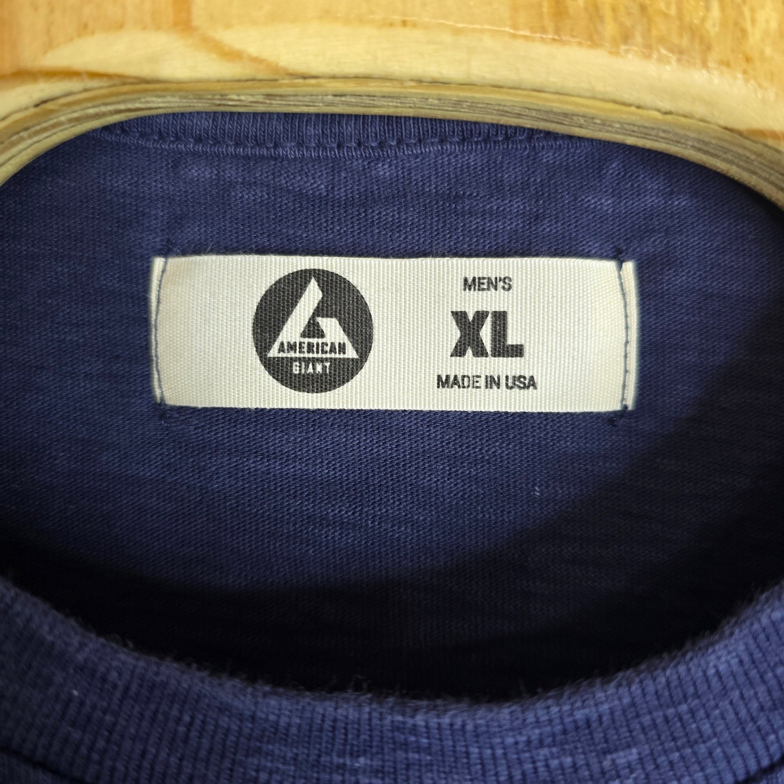 American Giant Mens Long Sleeve Crew Neck T Shirt Navy Blue XL Made in USA gallery