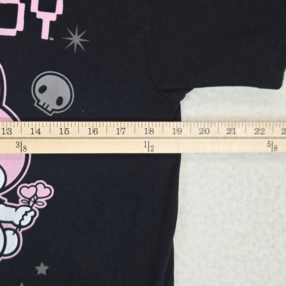 Sanrio Kuromi My Melody T-Shirt L Black Pastel Goth Kawaii Ripple Junction Tee gallery