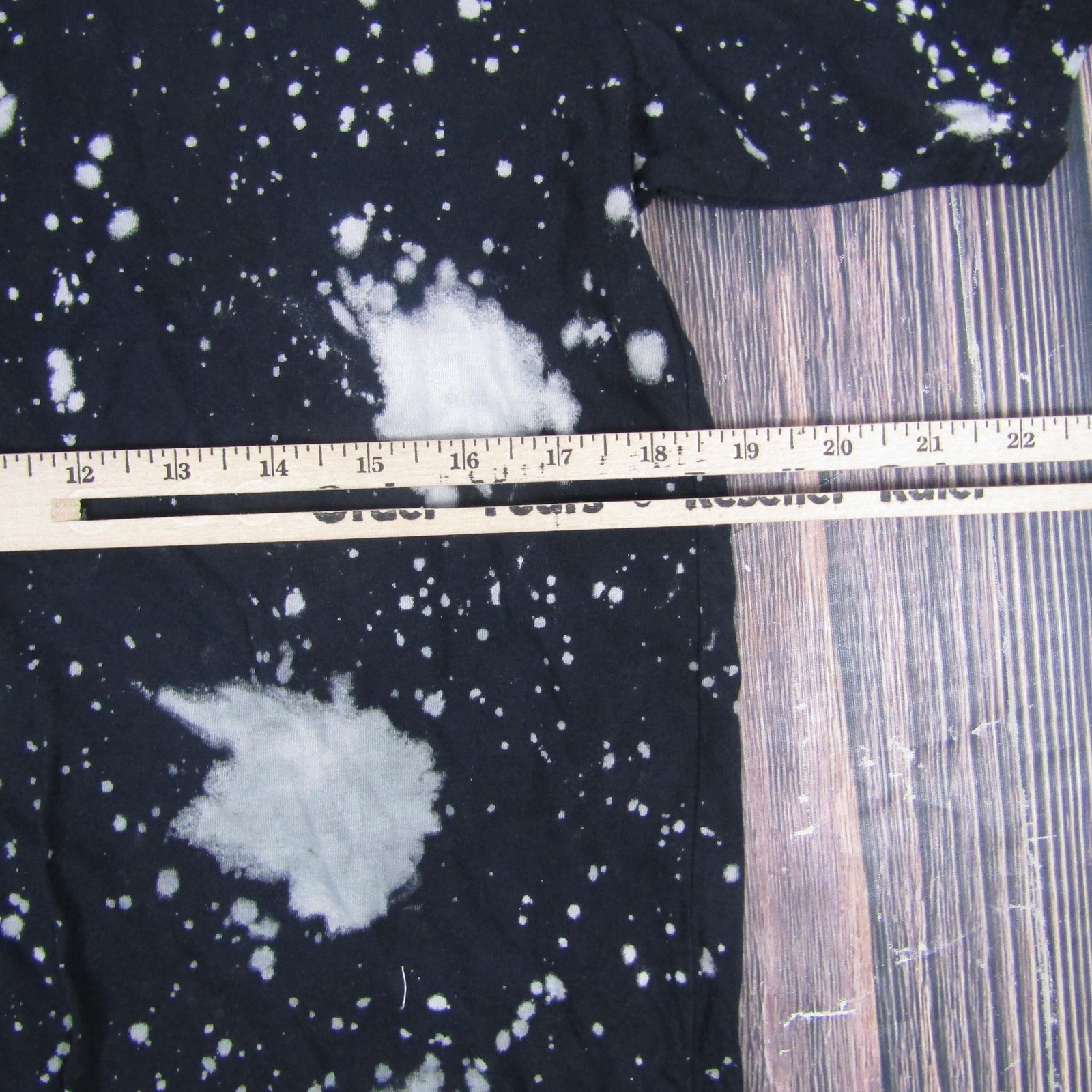 Galaxy Strap Graphic Shirt Mens M Black Bleach Splatter Short Sleeve Tee Punk gallery