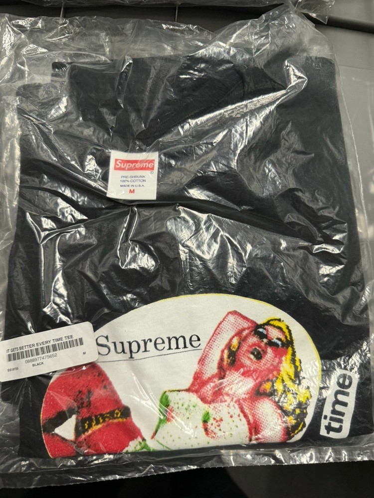 Supreme It Gets Better Every Time Tee SS19 Black Size Medium