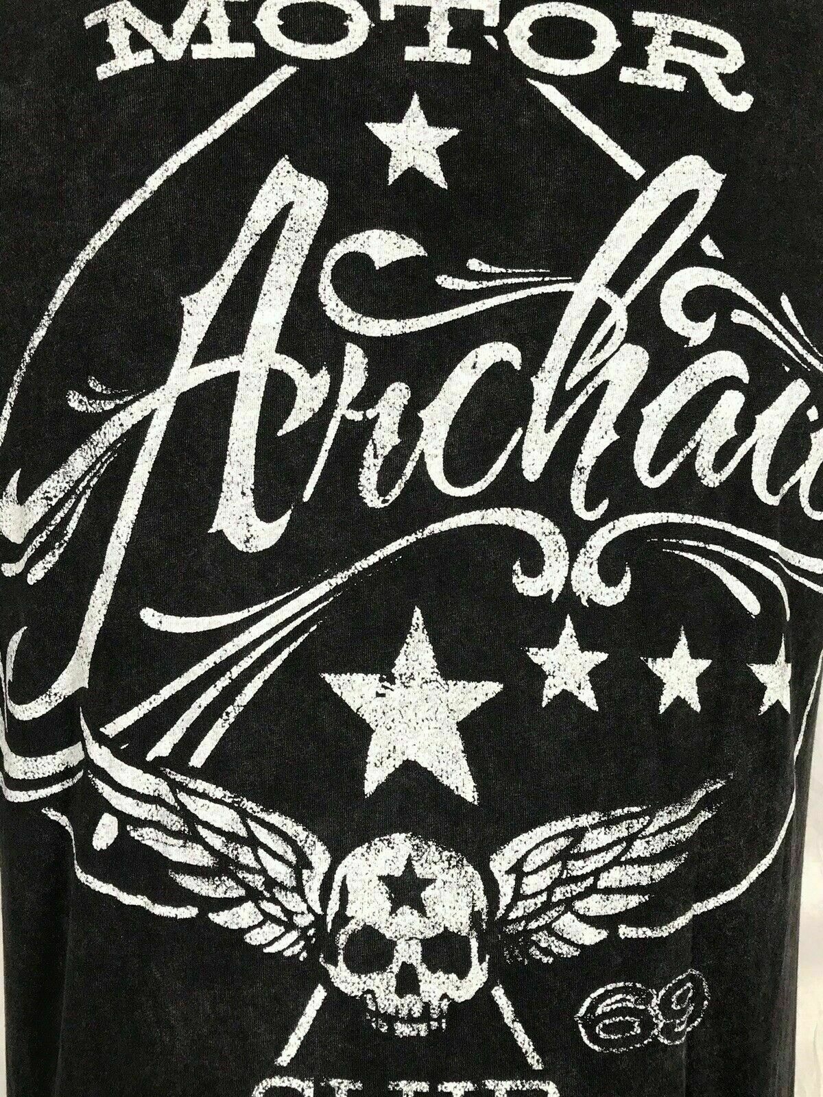 ARCHAIC by AFFLICTION Men's T-Shirt NATION Skull Wings US Flag Black S-4XL $40 gallery