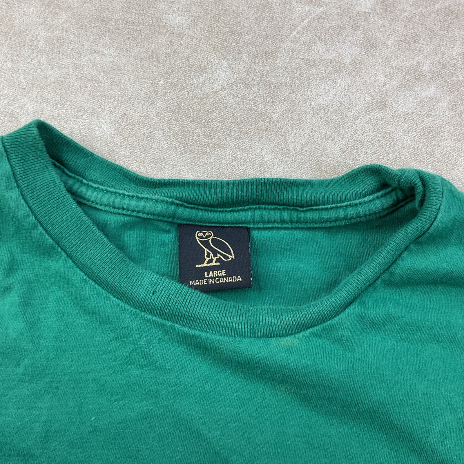 OVO T-Shirt Men Sz L Forever October's Very Own Drake Owl Green Owl Double Sided gallery