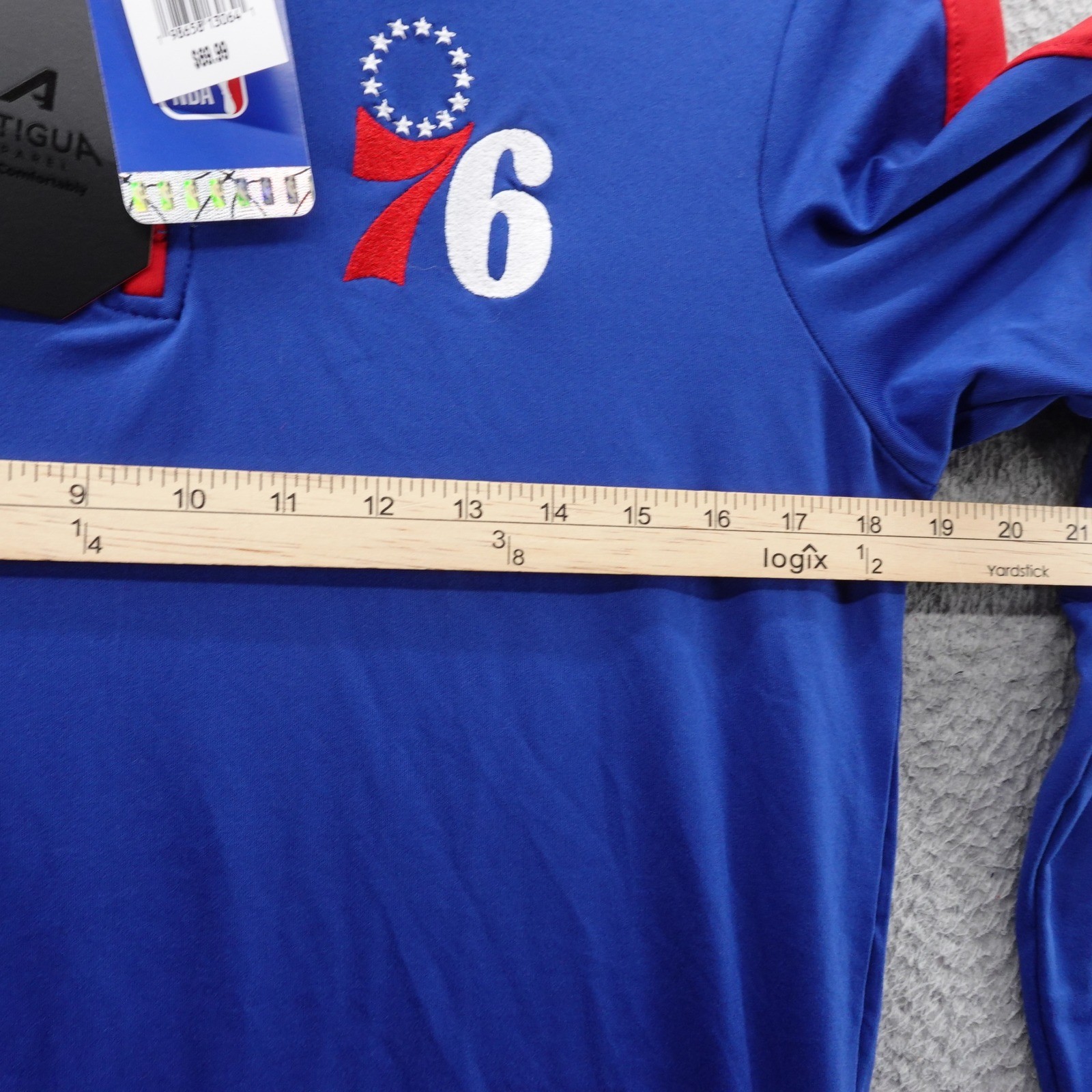 Antigua Philadelphia 76ers 1/4 Zip Mock Neck Shirt Small Blue Men NBA NWT gallery