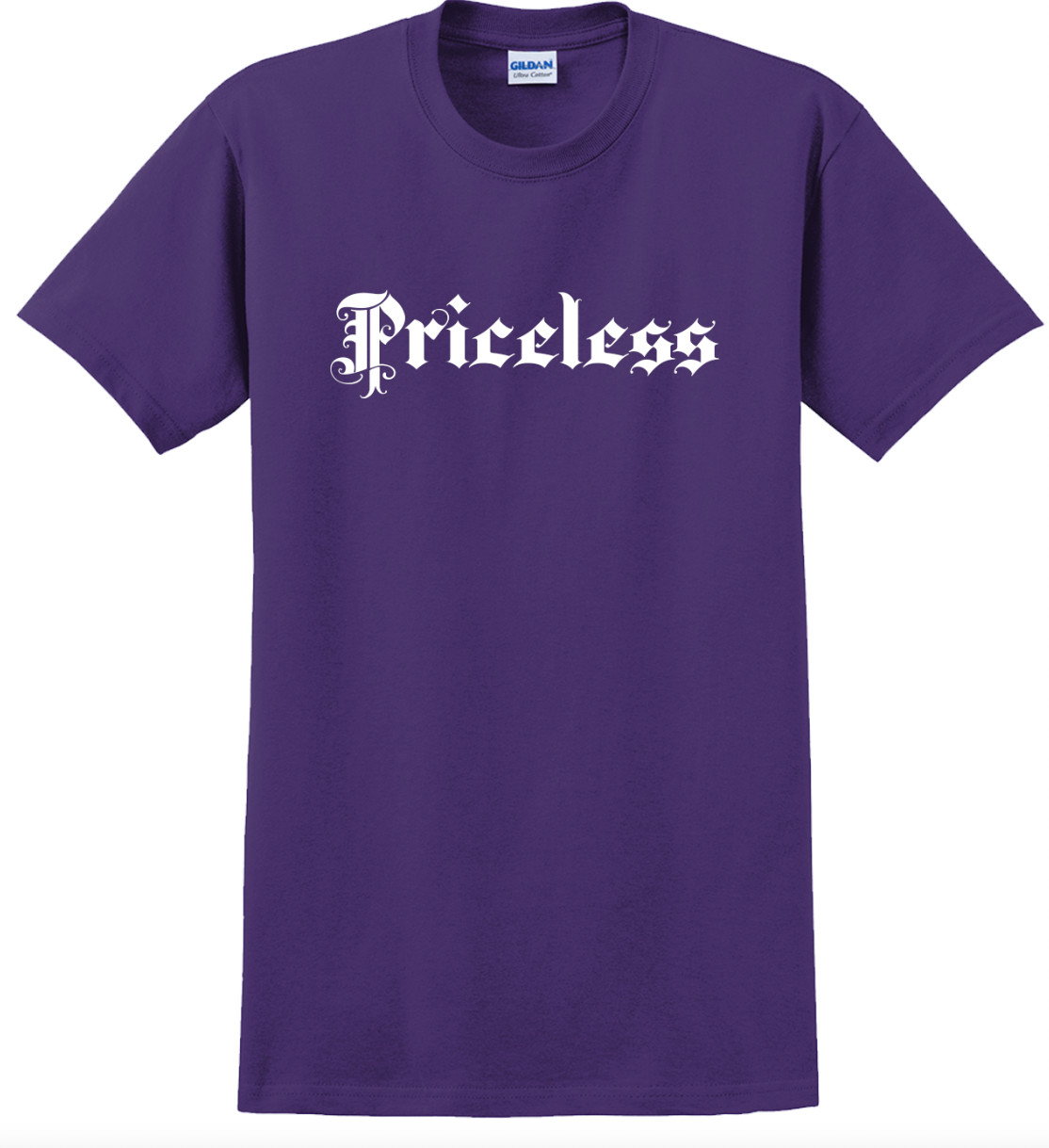 Priceless T-Shirt Short Sleeve Graphic Tee Unisex apparel Text logo design gallery