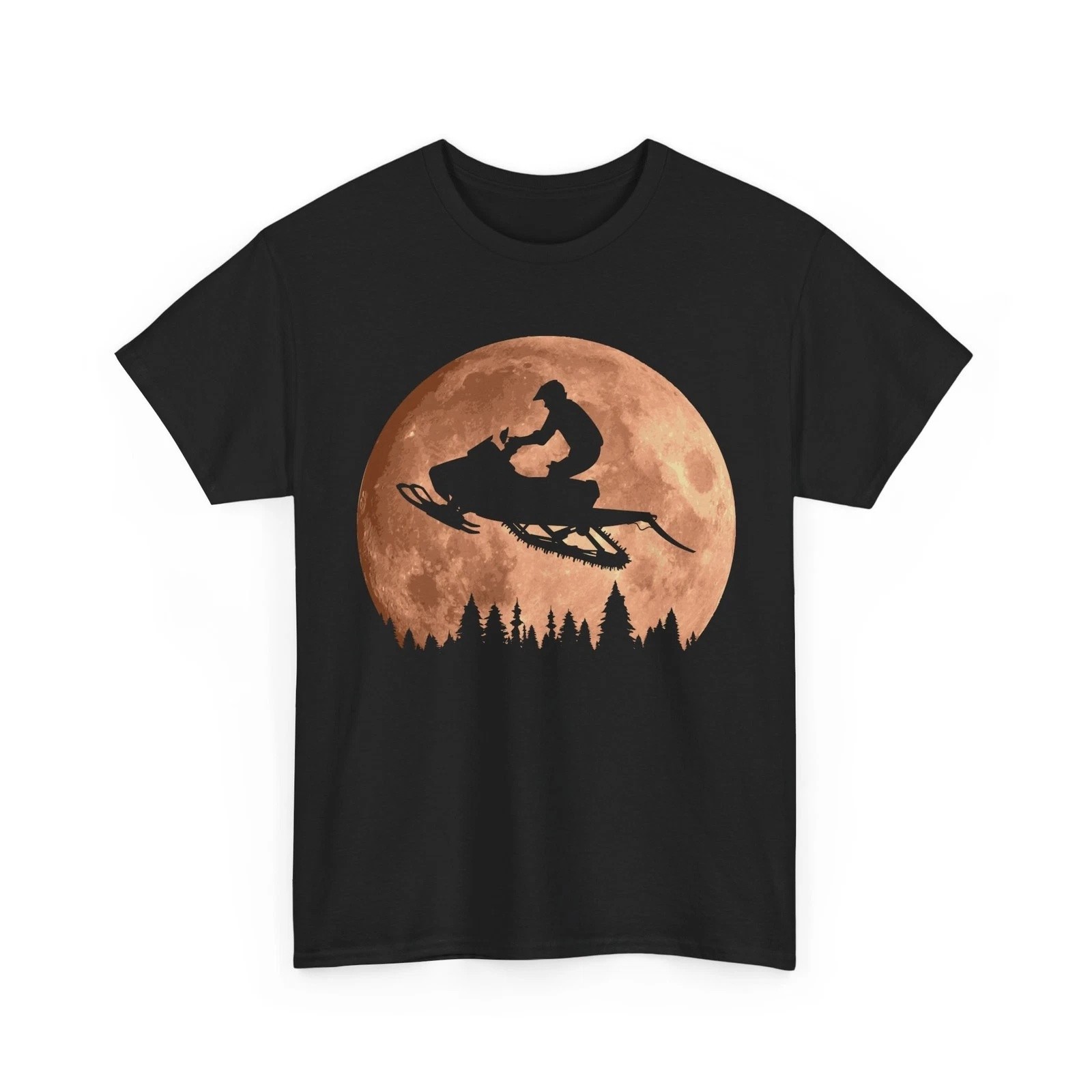 Snowmobiler Moon Winter Sports T-Shirt