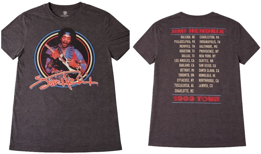Jimi Hendrix Men’s 1969 Tour Graphic T-Shirt Authentic Hendrix Vintage🔥MEDIUM🔥