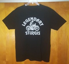 Legendary Sturgis ~ Biker South Dakota Uni sex T-Shirt Men Size L Mt Rushmore