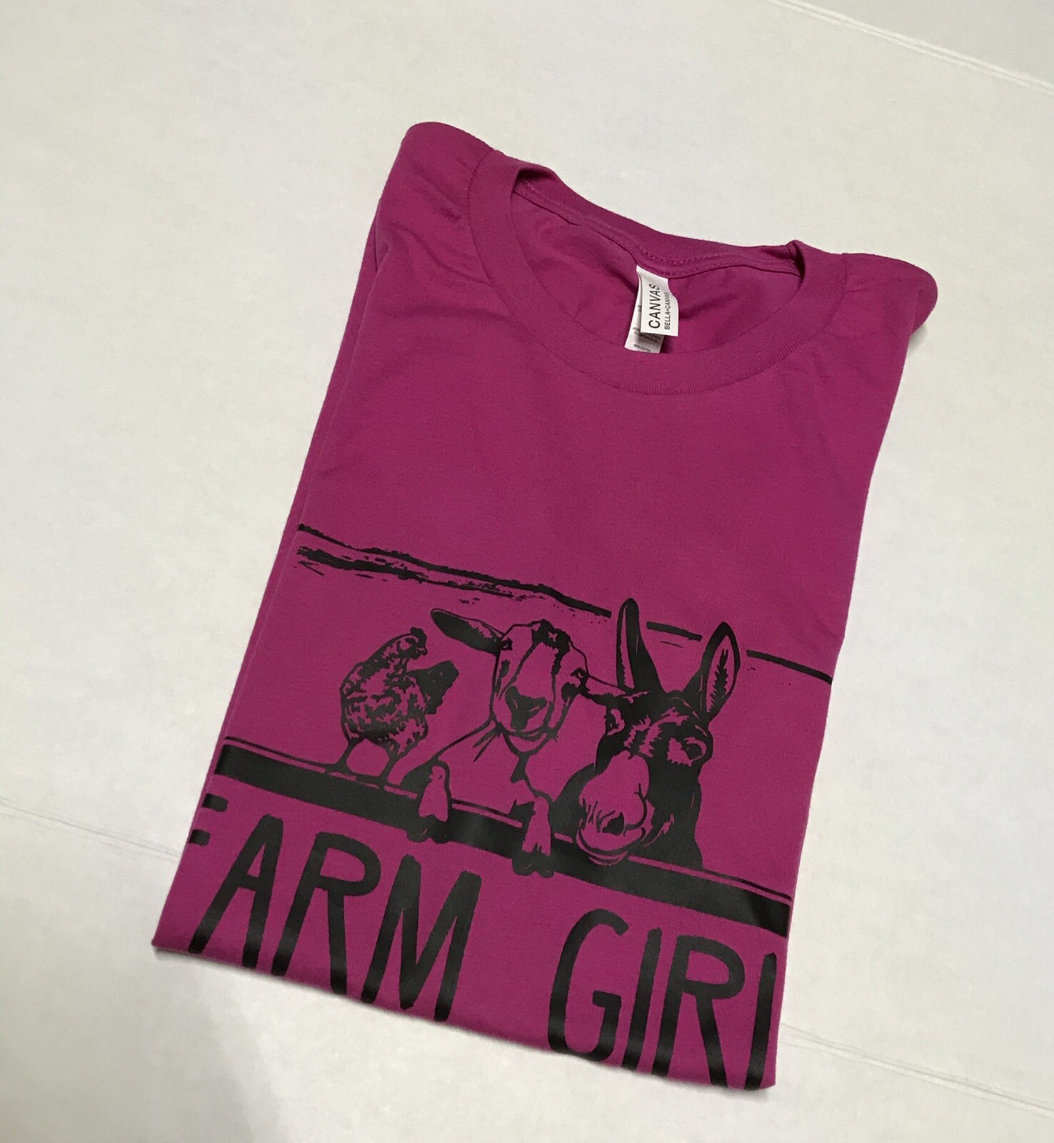 Farm Girl Bella+Canvas T-shirt, Extra Large, New, Trendy, Screen printed, XL gallery