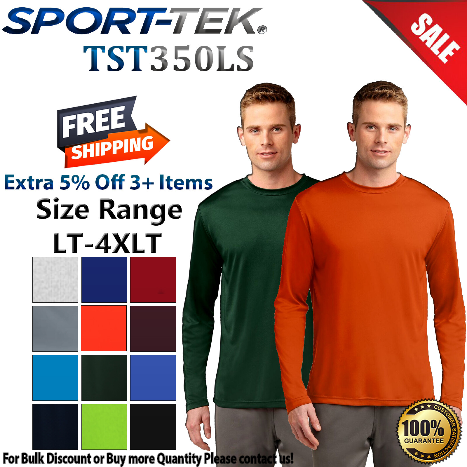 Sport-Tek TST350LS Mens Big & Tall Long Sleeve Dri-Fit Peak Peformance T-Shirt gallery