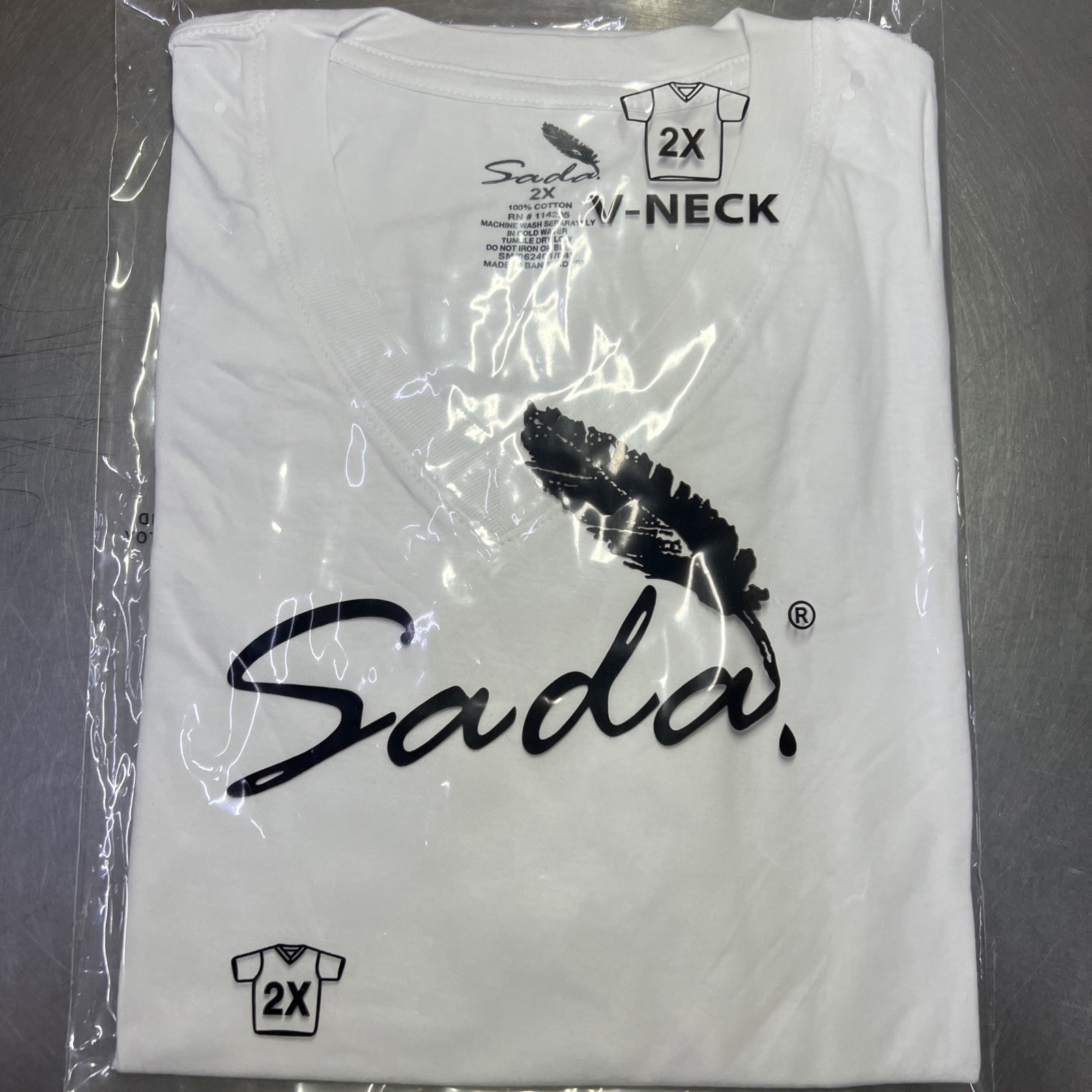 Sada Shirt Short Sleeve White Color V Neck 2x Sizes Can Be Mix and Match S_6x gallery